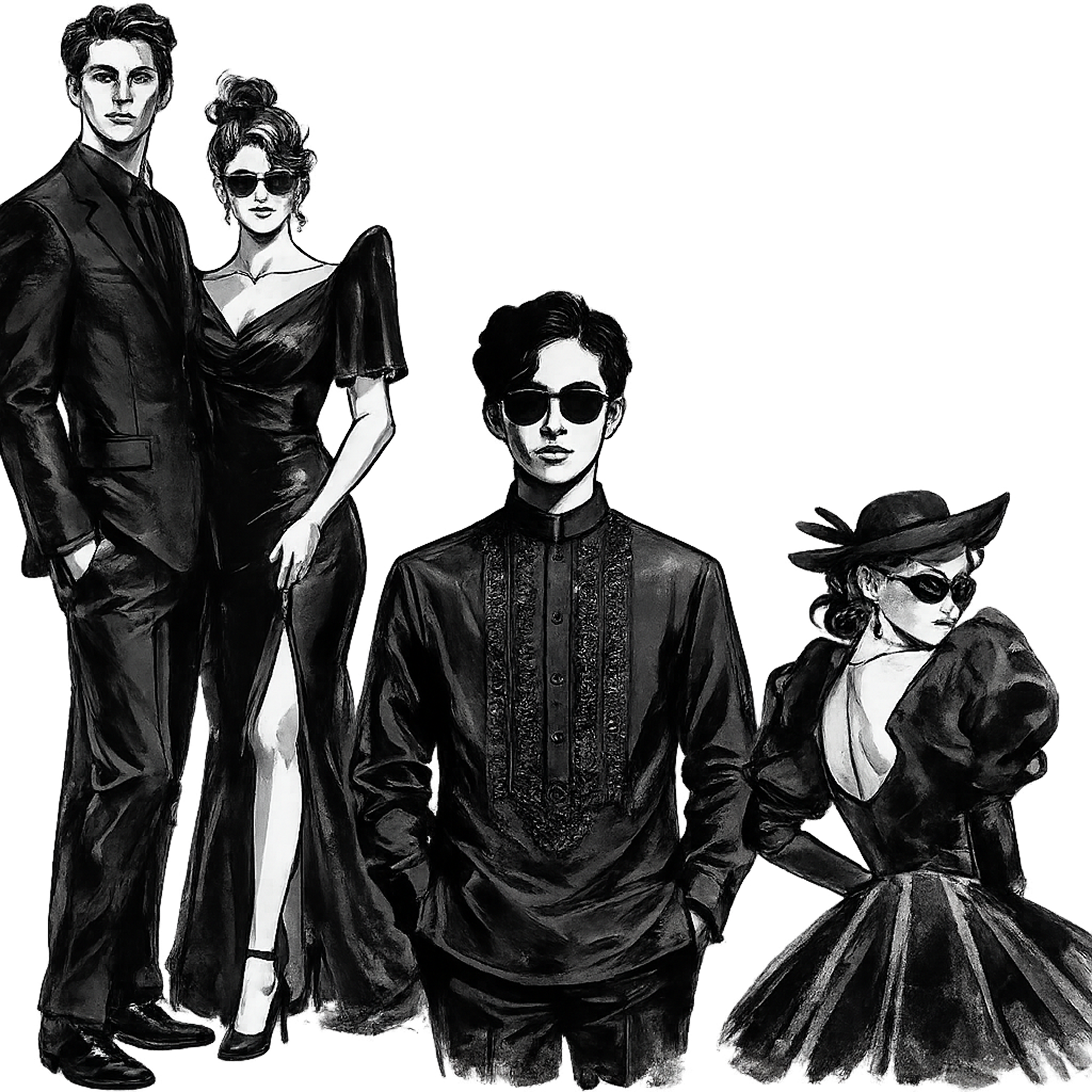 Formal attire inspiration for the evening celebration