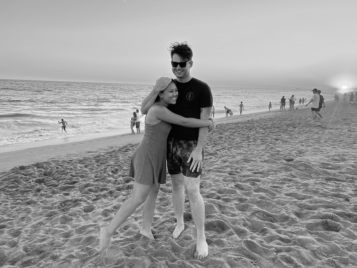 Taryn and Nathan at the beach